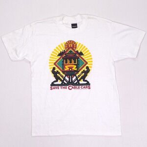 Vintage 1983 Wright's San Francisco Save The Cable Cars T-Shirt White Medium USA